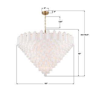 Crystorama - ADD-329-AG-WH - 40 Light Chandelier - Addis - Aged Brass