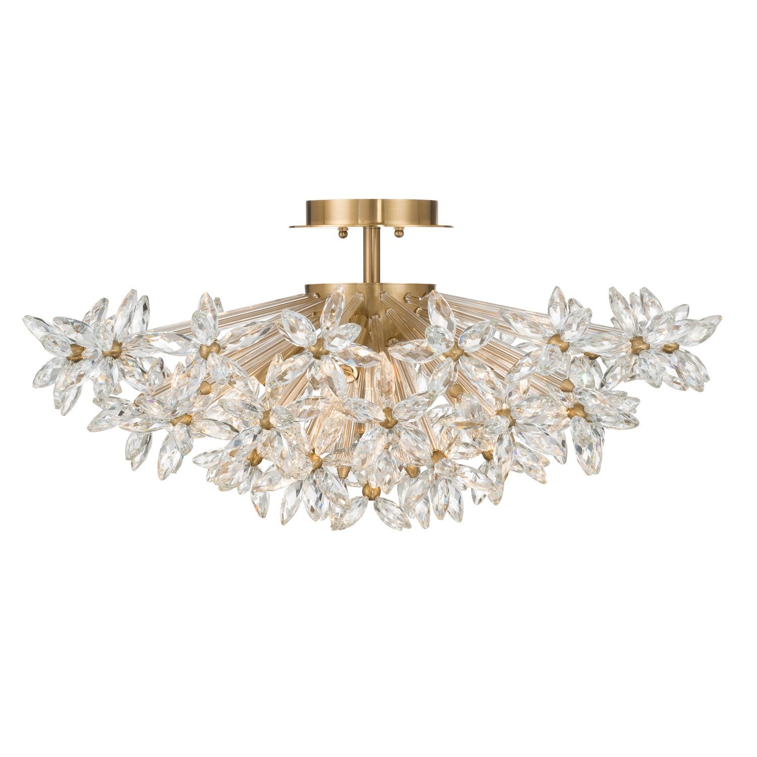 Crystorama - ADL-500-AG-CL - Four Light Semi Flush Mount - Adley - Aged Brass