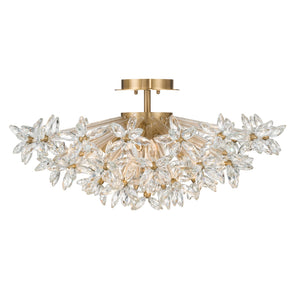 Crystorama - ADL-500-AG-CL - Four Light Semi Flush Mount - Adley - Aged Brass
