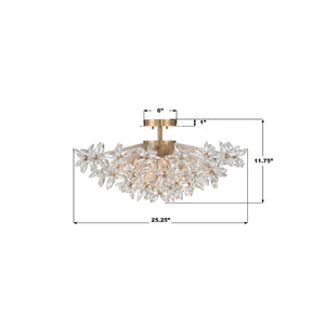 Crystorama - ADL-500-AG-CL - Four Light Semi Flush Mount - Adley - Aged Brass