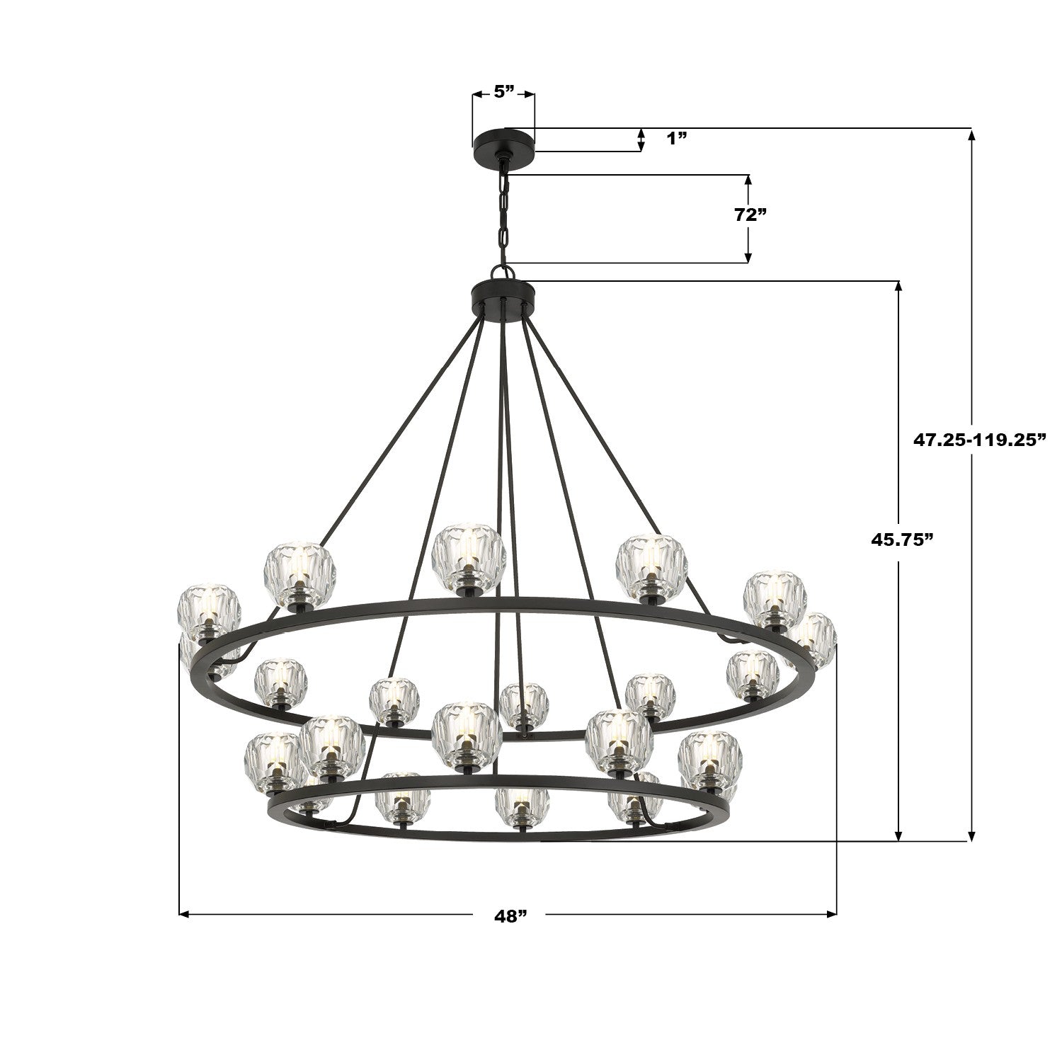 Crystorama - ARA-10268-MK - LED Chandelier - Aragon - Matte Black