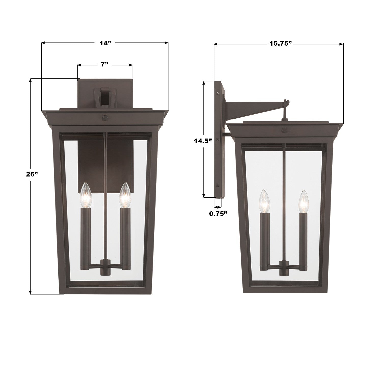Crystorama - BEL-A8064-TZ - Four Light Outdoor Wall Sconce - Belmont - Twilight Bronze
