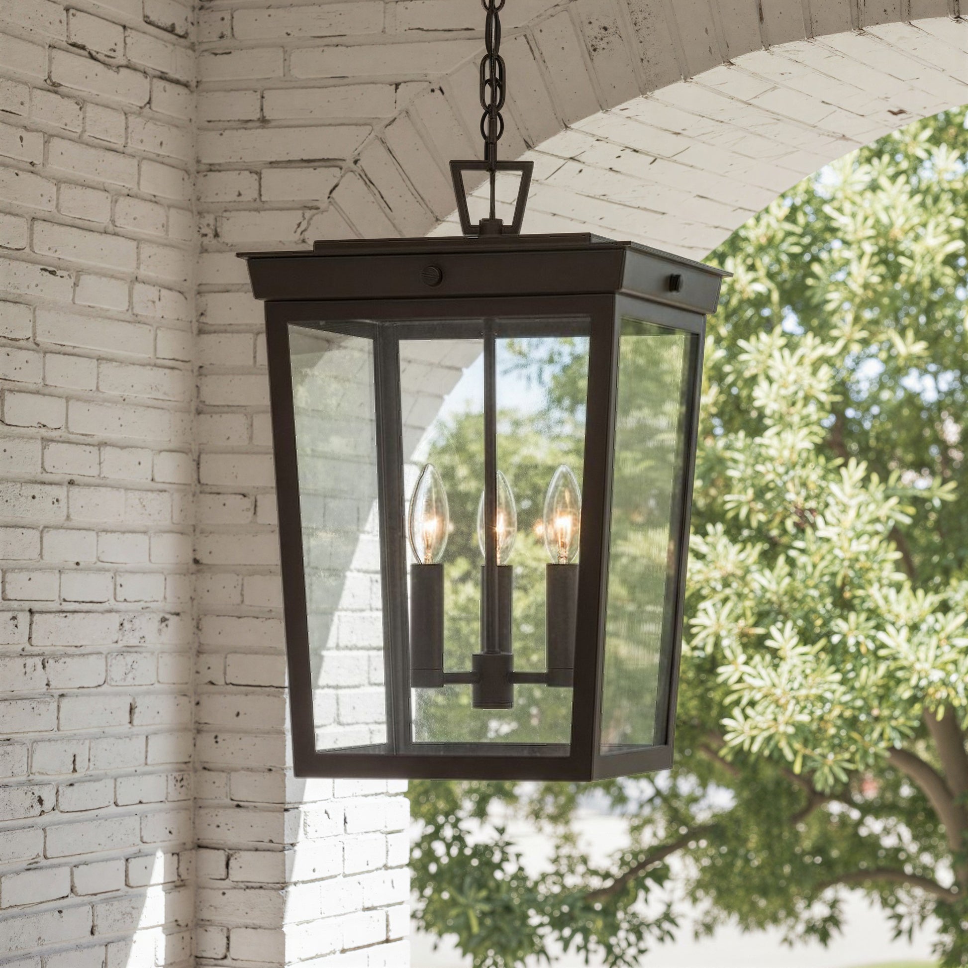 Crystorama - BEL-A8065-TZ - Three Light Outdoor Pendant - Belmont - Twilight Bronze