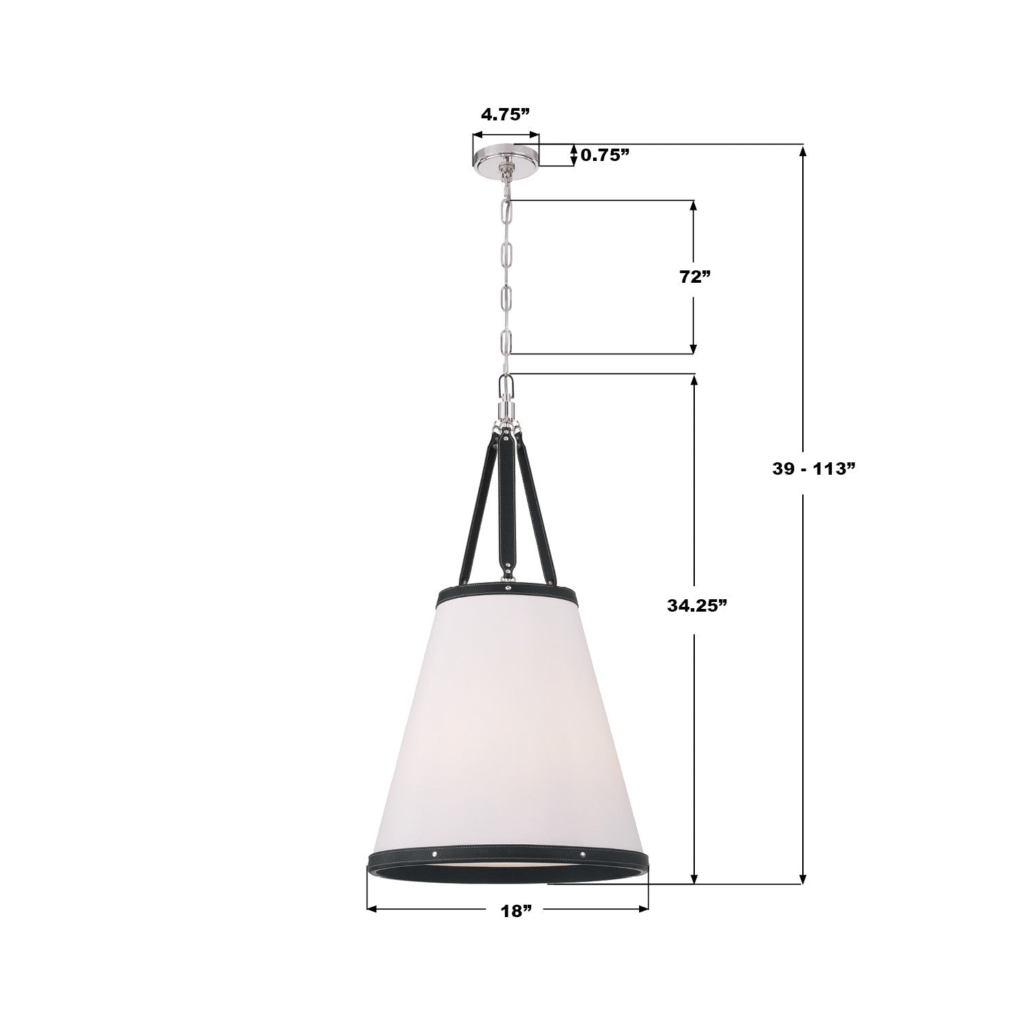 Crystorama - CAL-2405-PN - Four Light Pendant - Callahan - Polished Nickel