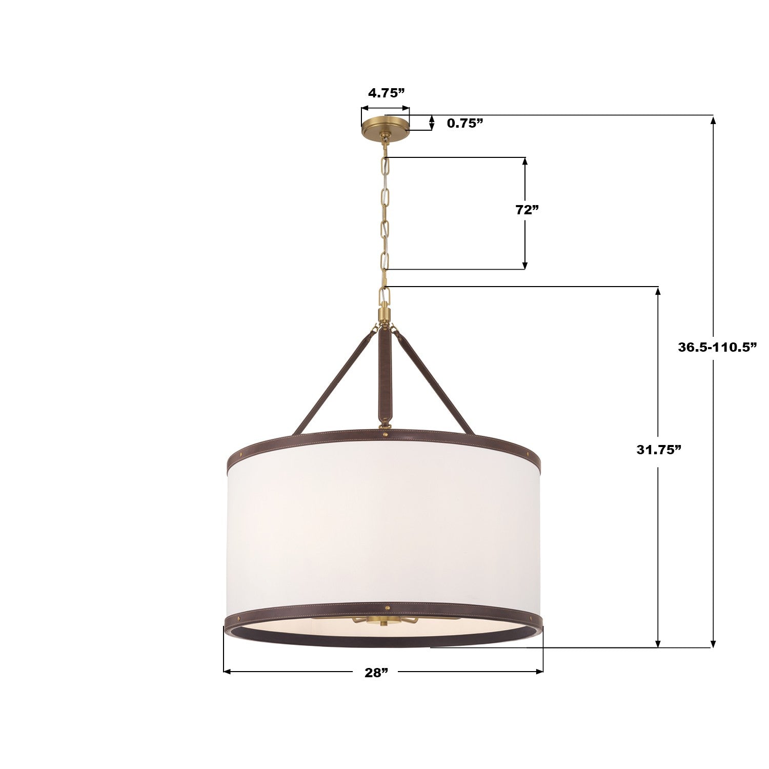 Crystorama - CAL-2408-LG - Eight Light Pendant - Callahan - Luxe Gold