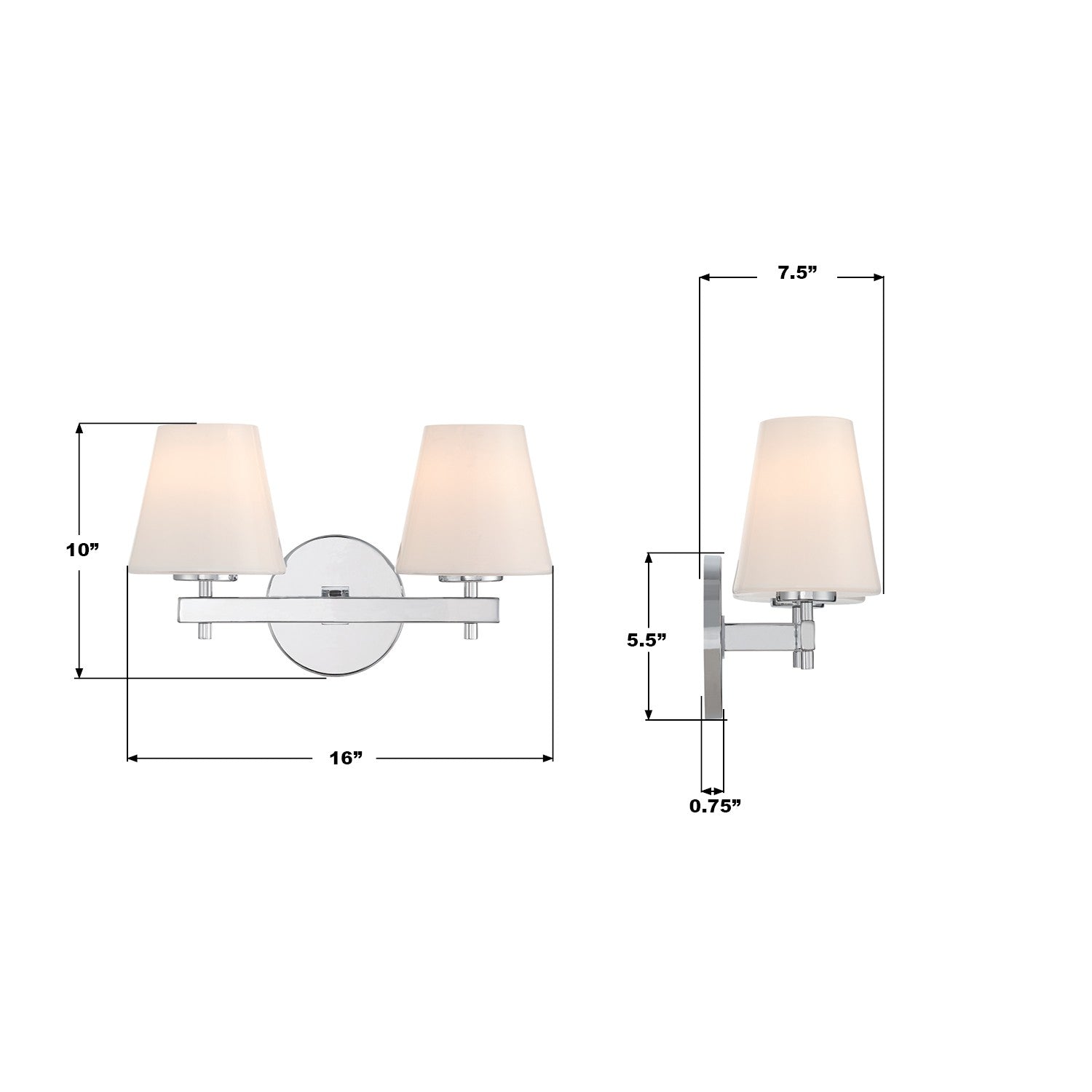 Crystorama - COL-202-CH - Two Light Wall Sconce - Colton - Polished Chrome