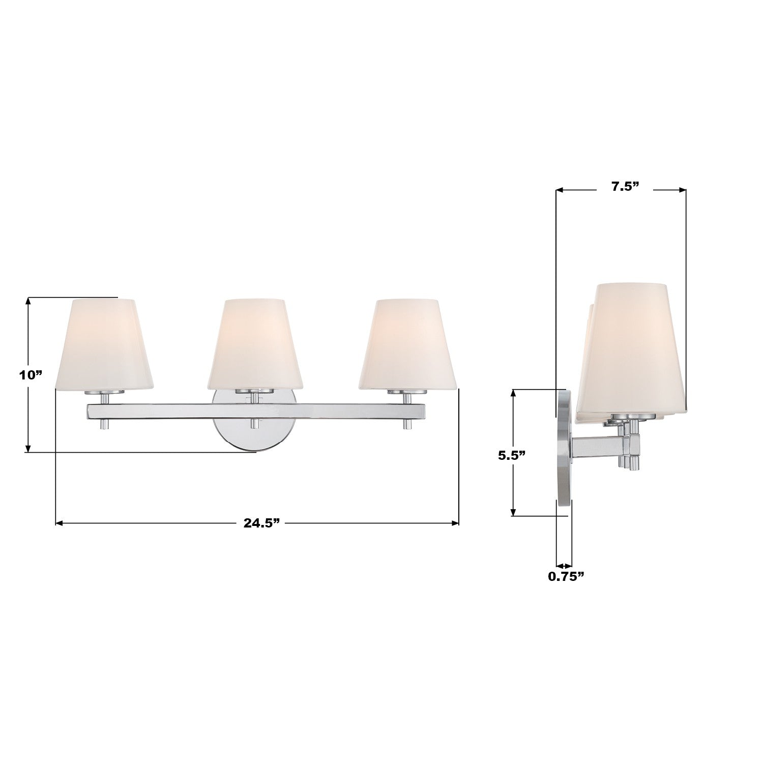 Crystorama - COL-203-CH - Three Light Bath - Colton - Polished Chrome