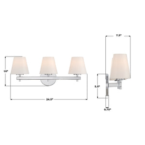 Crystorama - COL-203-CH - Three Light Bath - Colton - Polished Chrome