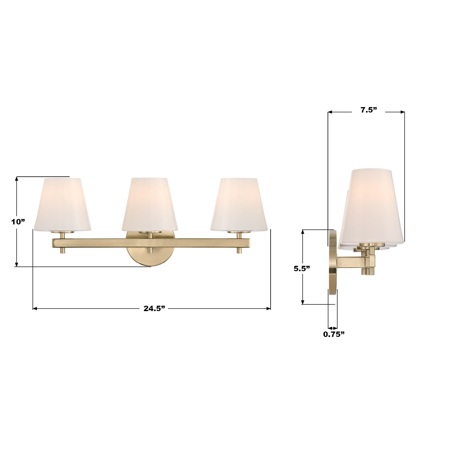 Crystorama - COL-203-VG - Three Light Bath - Colton - Vibrant Gold