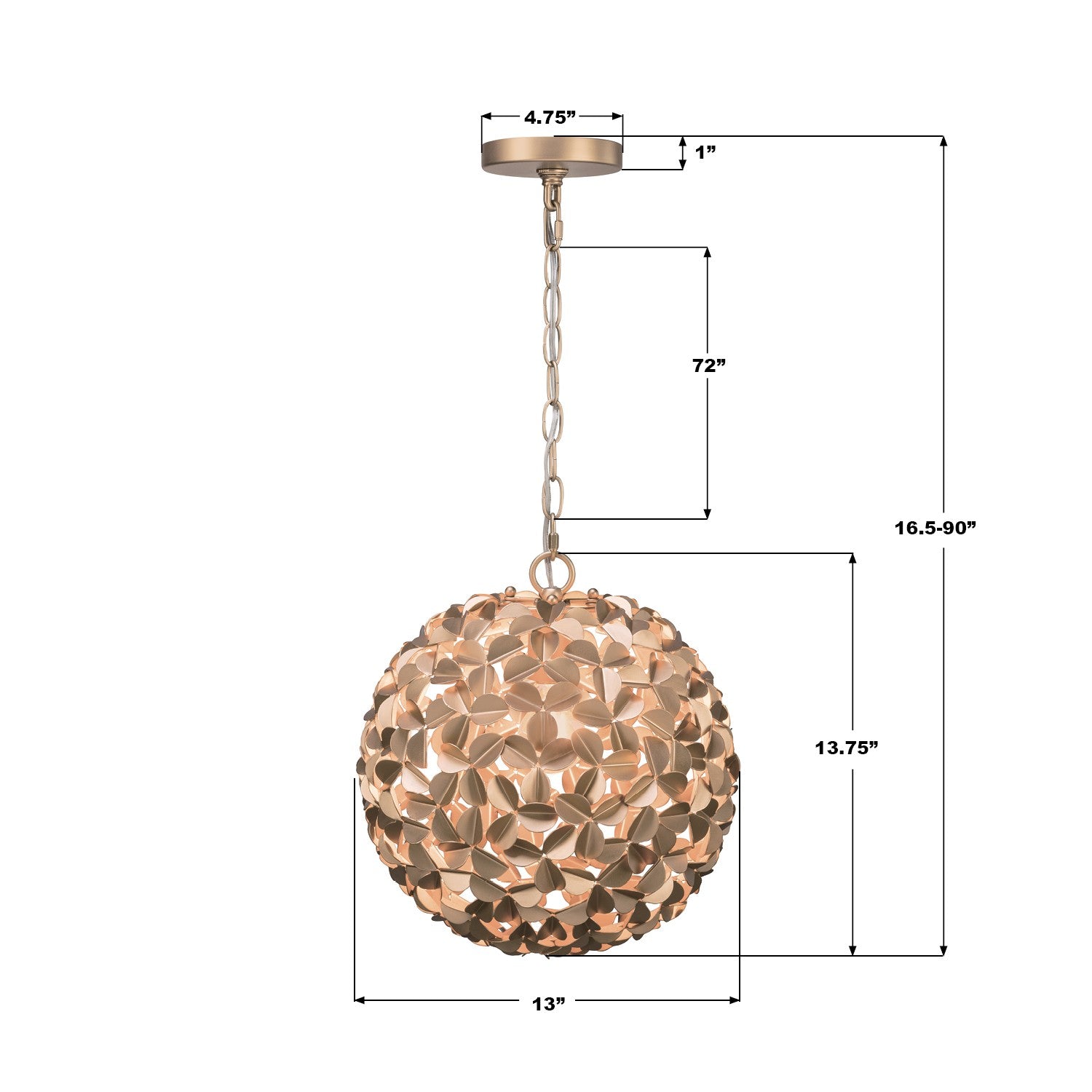 Crystorama - COR-7105-SG - One Light Chandelier - Cora - Soft Gold