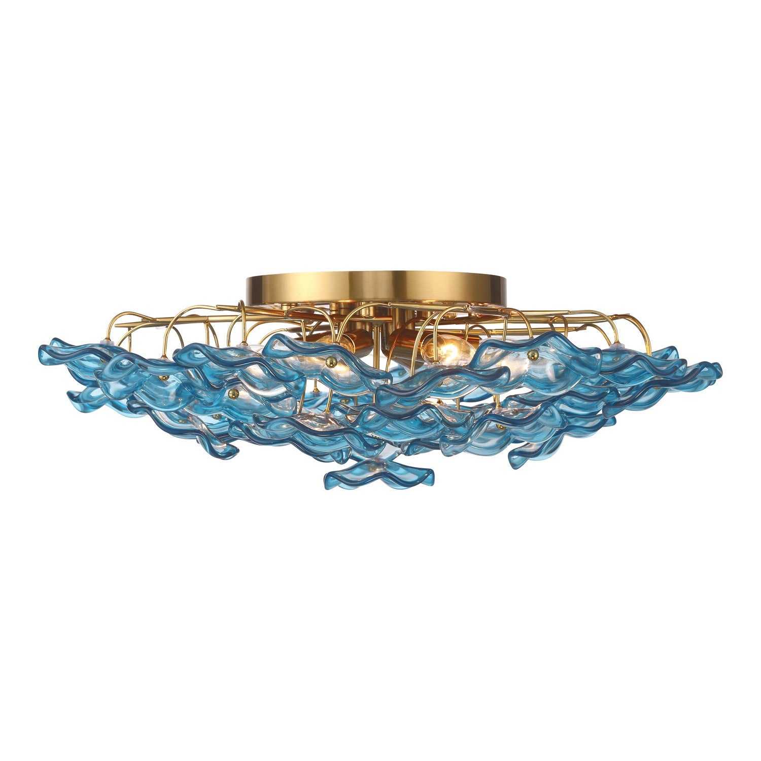 Crystorama - ESM-4000-AG-BL - Six Light Semi Flush Mount - Esme - Aged Brass