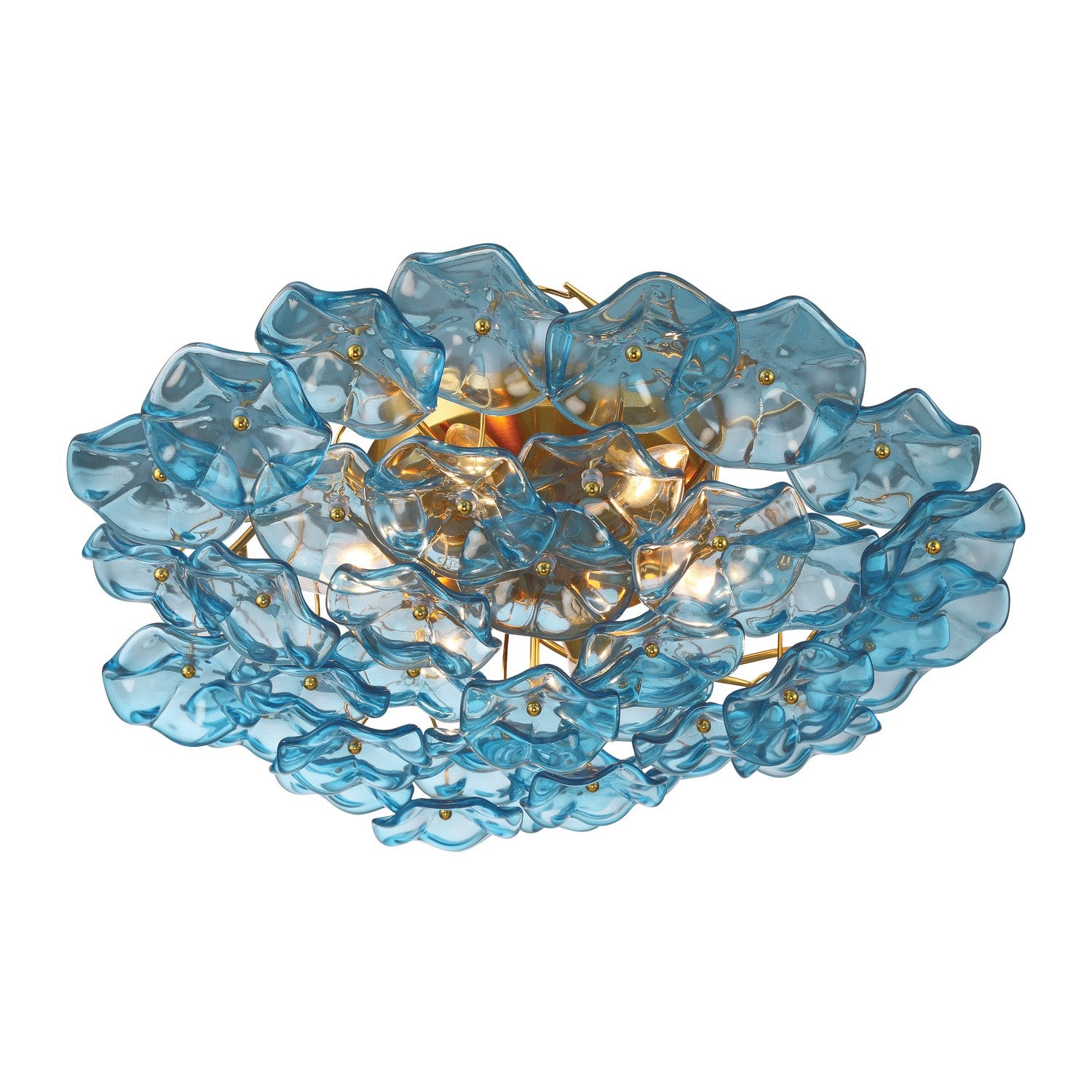 Crystorama - ESM-4000-AG-BL - Six Light Semi Flush Mount - Esme - Aged Brass