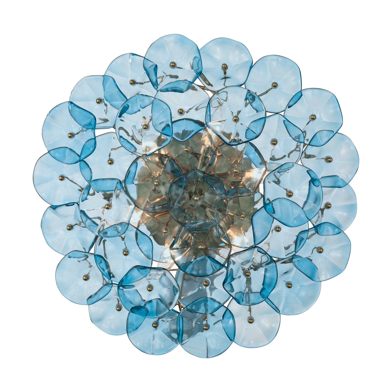 Crystorama - ESM-4000-AG-BL - Six Light Semi Flush Mount - Esme - Aged Brass