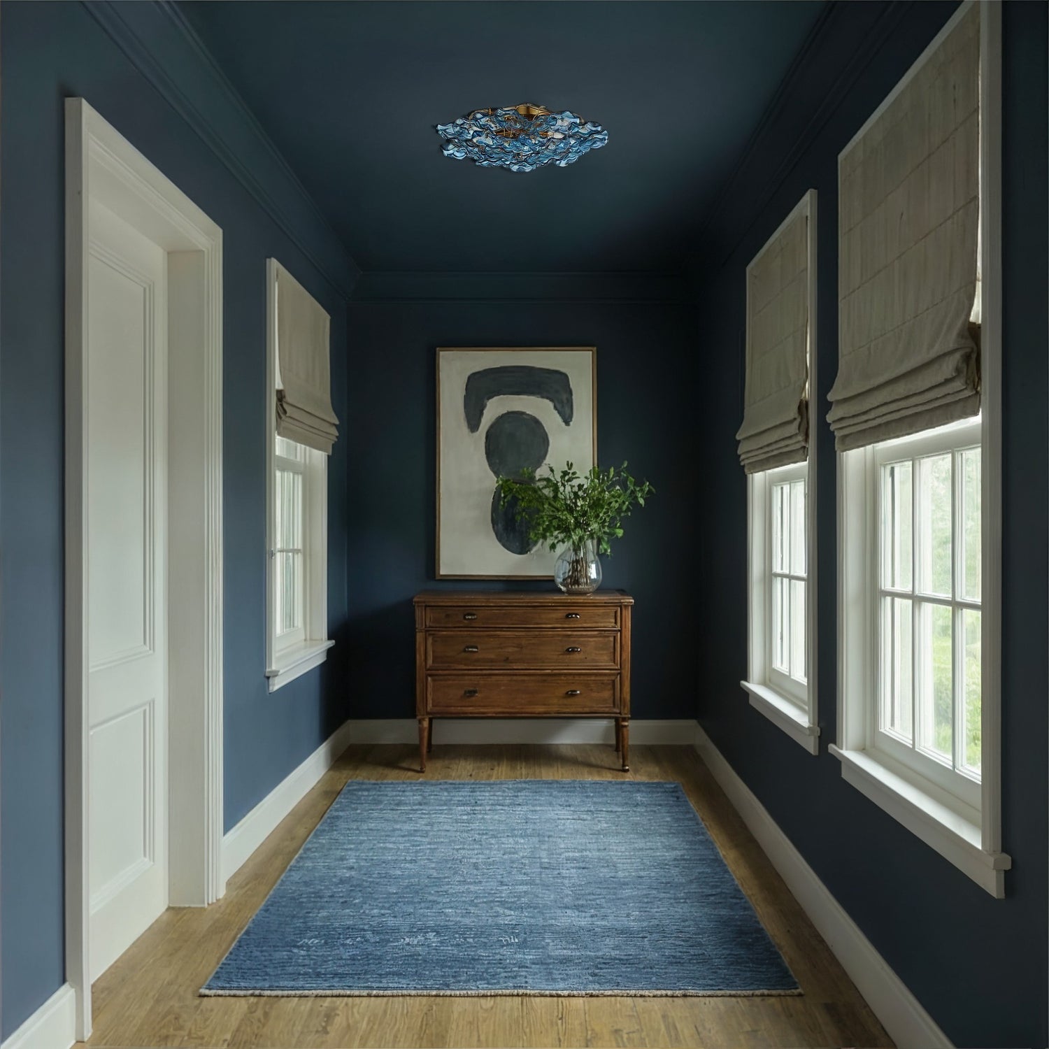 Crystorama - ESM-4000-AG-BL - Six Light Semi Flush Mount - Esme - Aged Brass