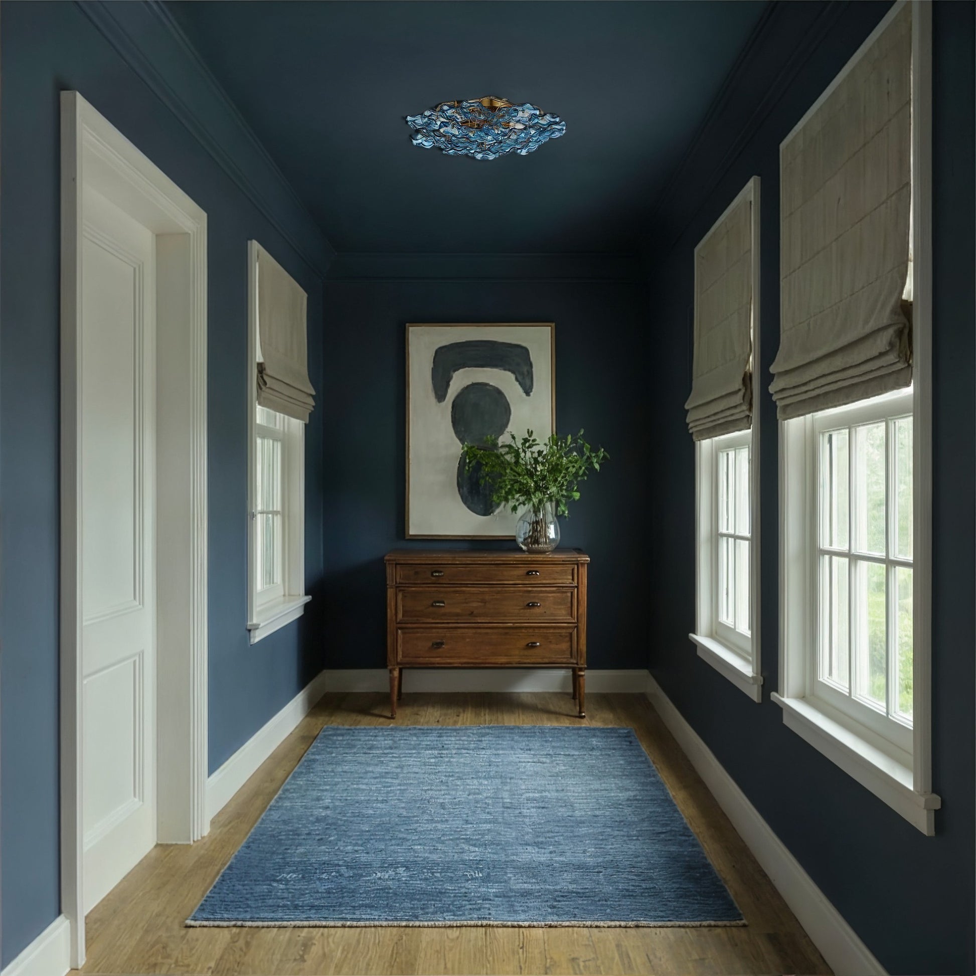 Crystorama - ESM-4000-AG-BL - Six Light Semi Flush Mount - Esme - Aged Brass