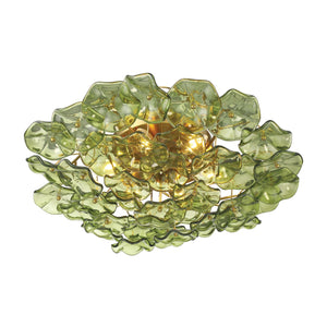 Crystorama - ESM-4000-AG-GR - Six Light Semi Flush Mount - Esme - Aged Brass