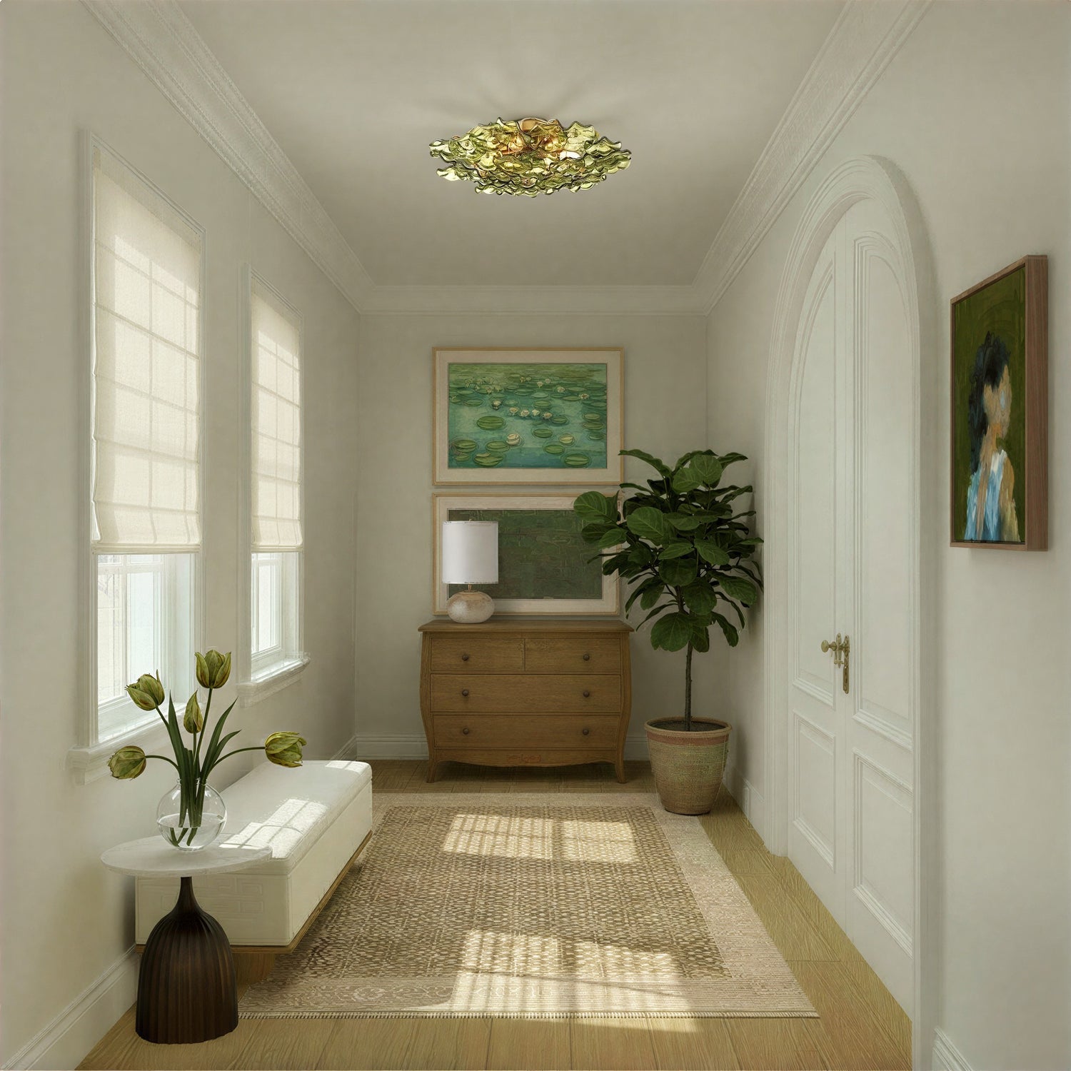 Crystorama - ESM-4000-AG-GR - Six Light Semi Flush Mount - Esme - Aged Brass