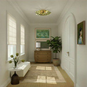 Crystorama - ESM-4000-AG-GR - Six Light Semi Flush Mount - Esme - Aged Brass