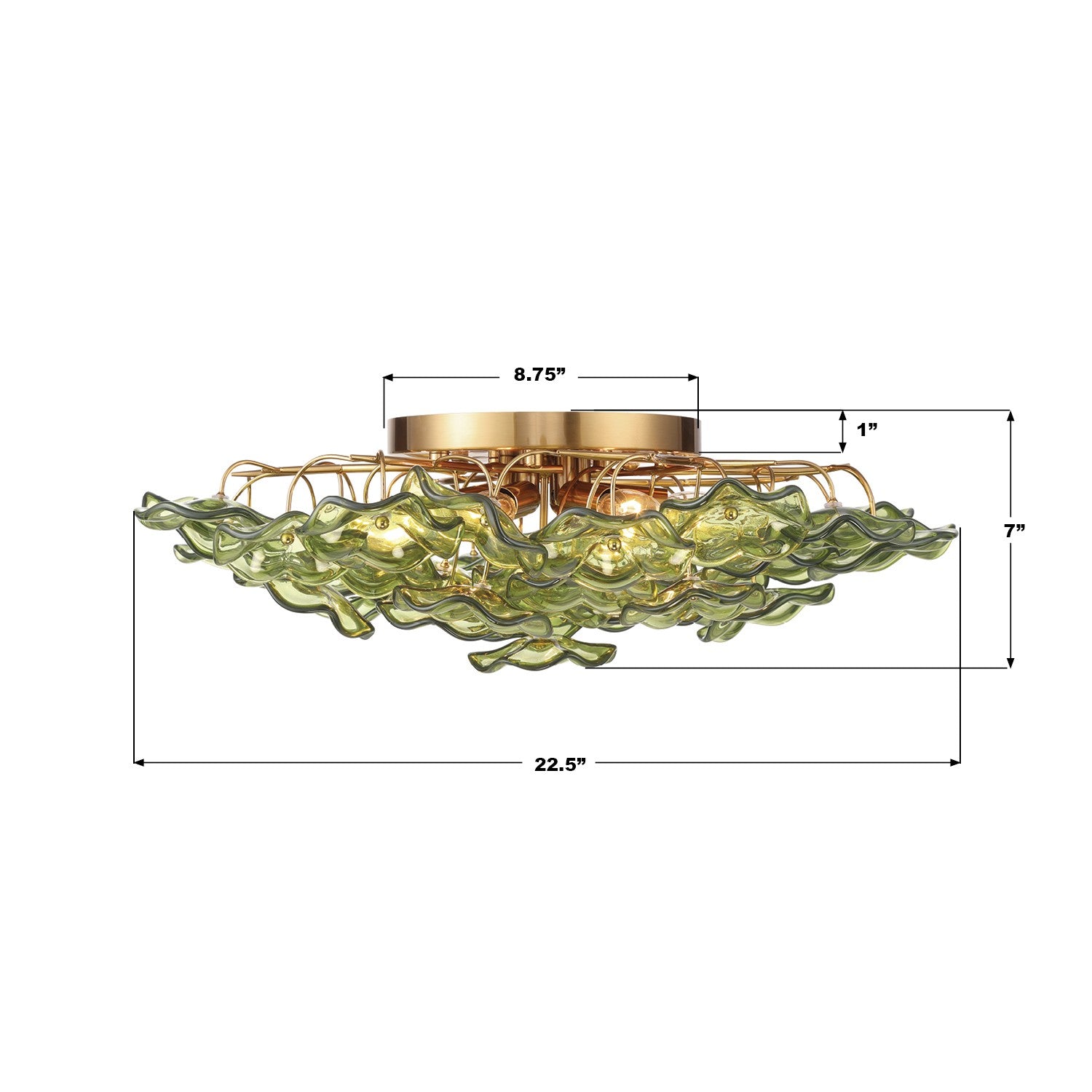 Crystorama - ESM-4000-AG-GR - Six Light Semi Flush Mount - Esme - Aged Brass