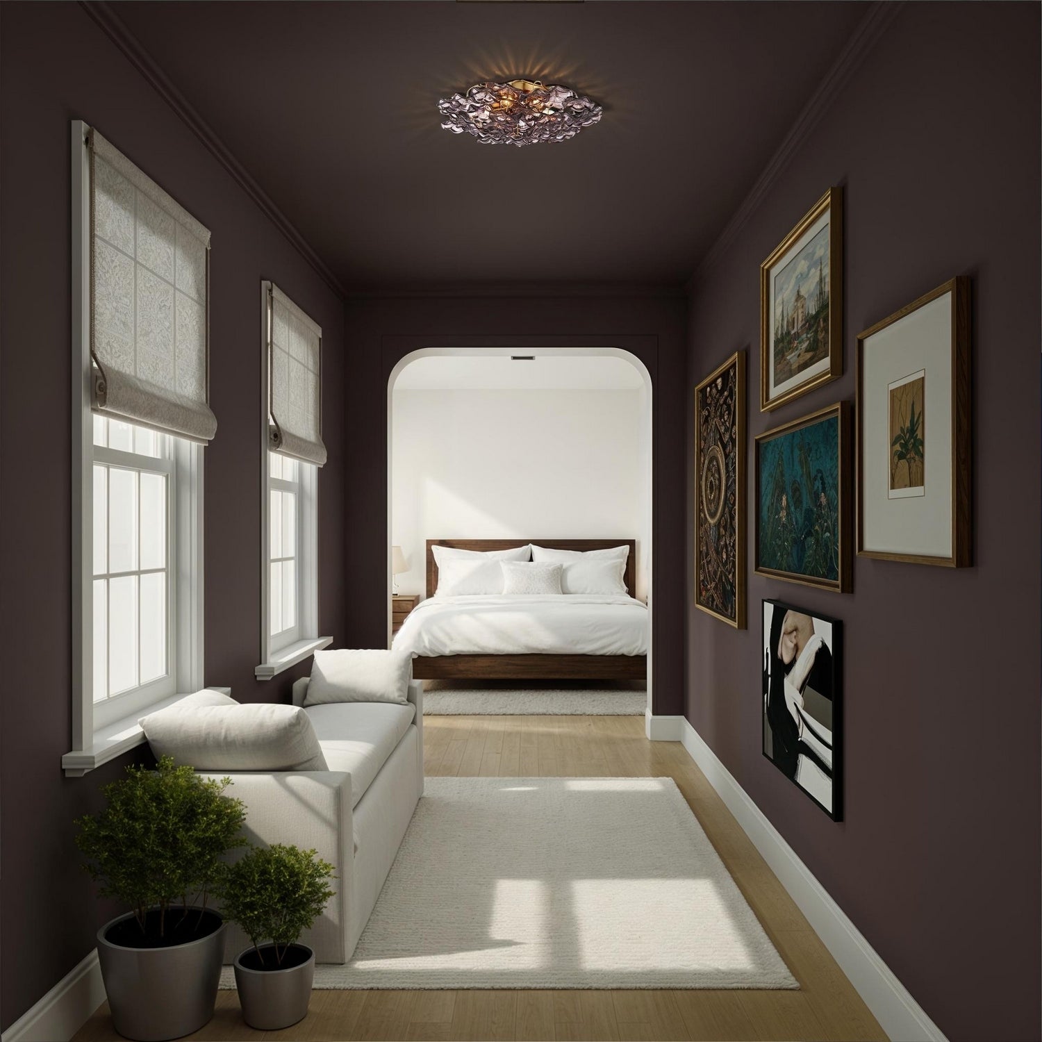 Crystorama - ESM-4000-AG-SM - Six Light Semi Flush Mount - Esme - Aged Brass