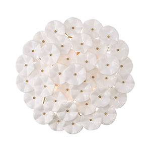 Crystorama - ESM-4000-AG-WH - Six Light Semi Flush Mount - Esme - Aged Brass
