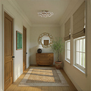 Crystorama - ESM-4000-AG-WH - Six Light Semi Flush Mount - Esme - Aged Brass