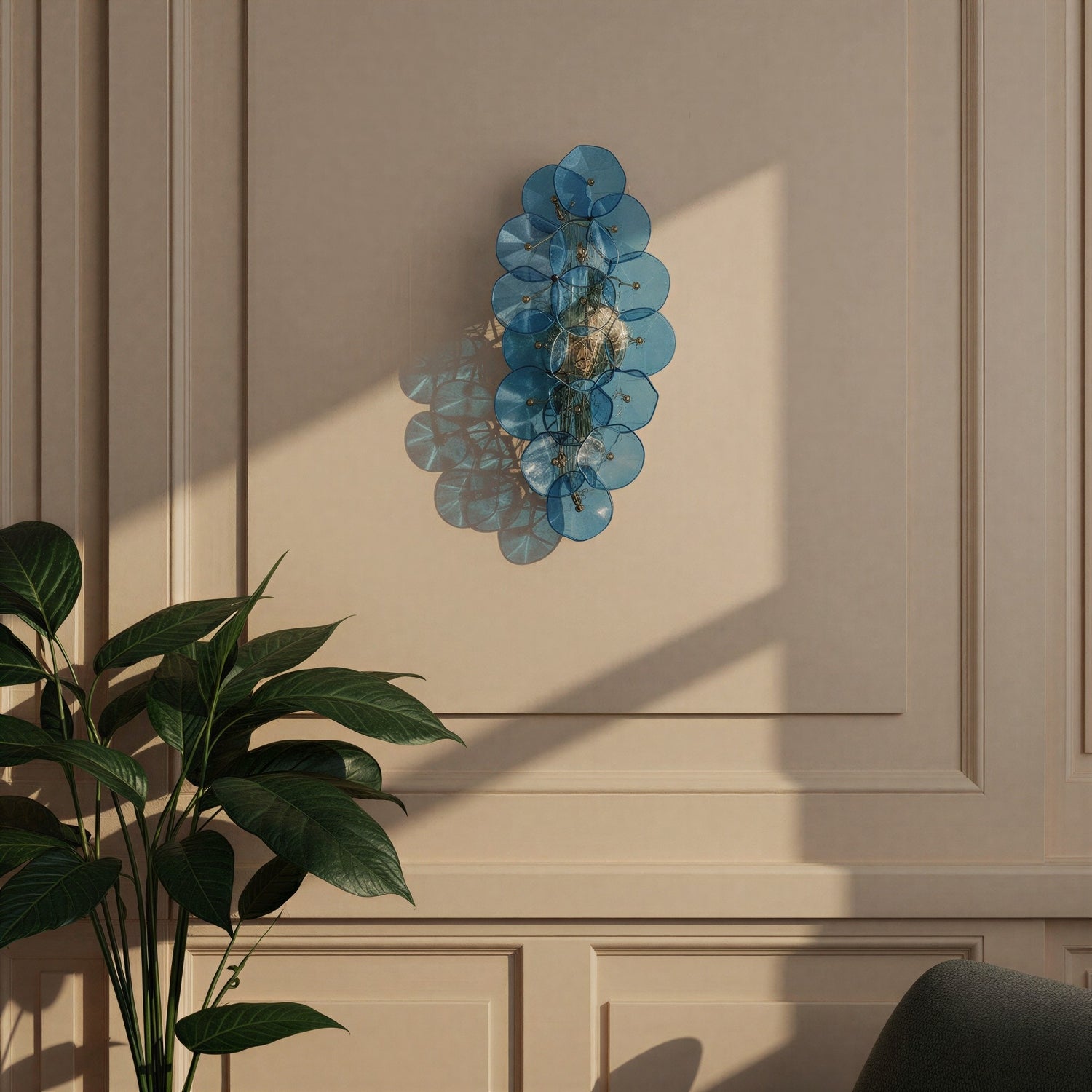 Crystorama - ESM-4001-AG-BL - Four Light Wall Sconce - Esme - Aged Brass