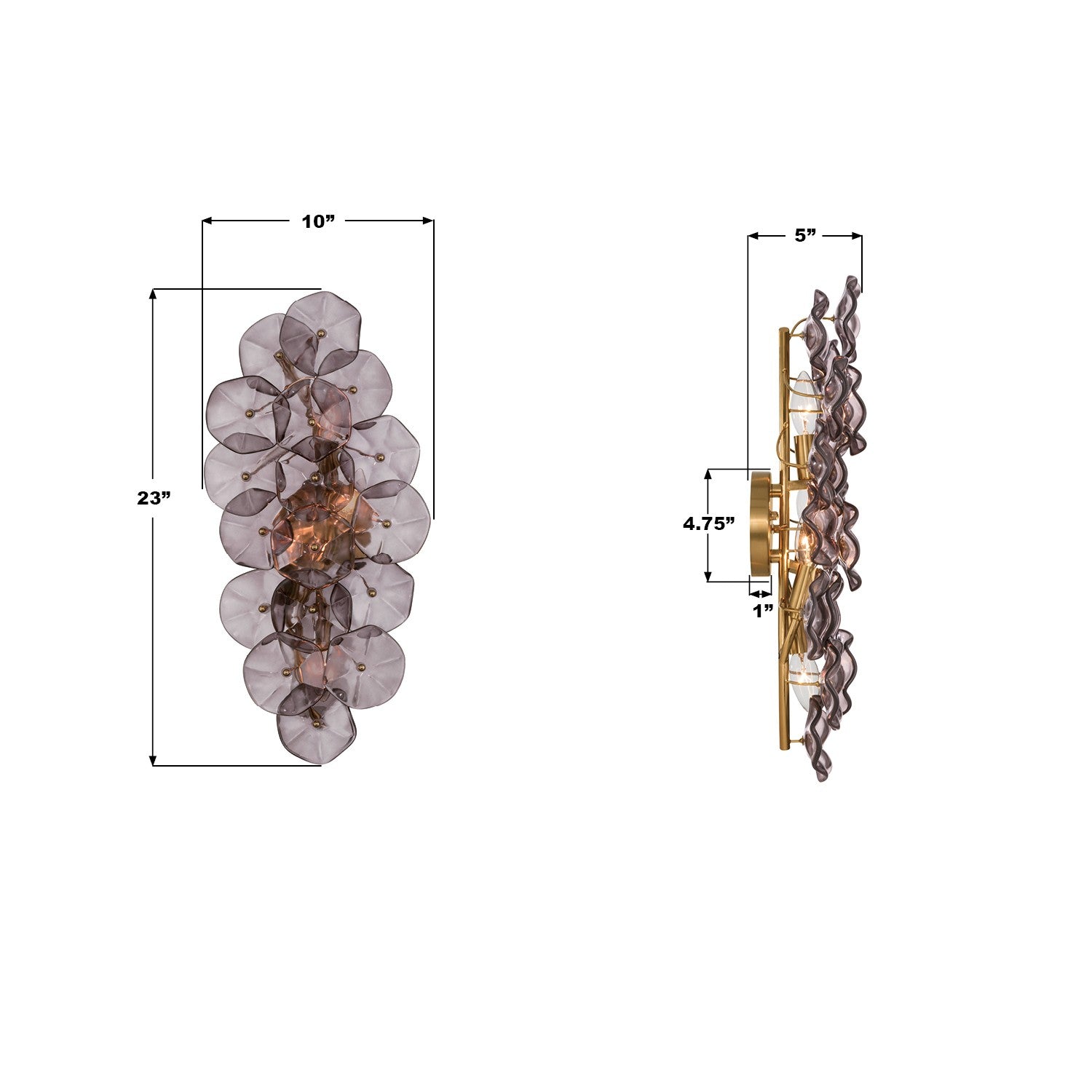 Crystorama - ESM-4001-AG-SM - Four Light Wall Sconce - Esme - Aged Brass