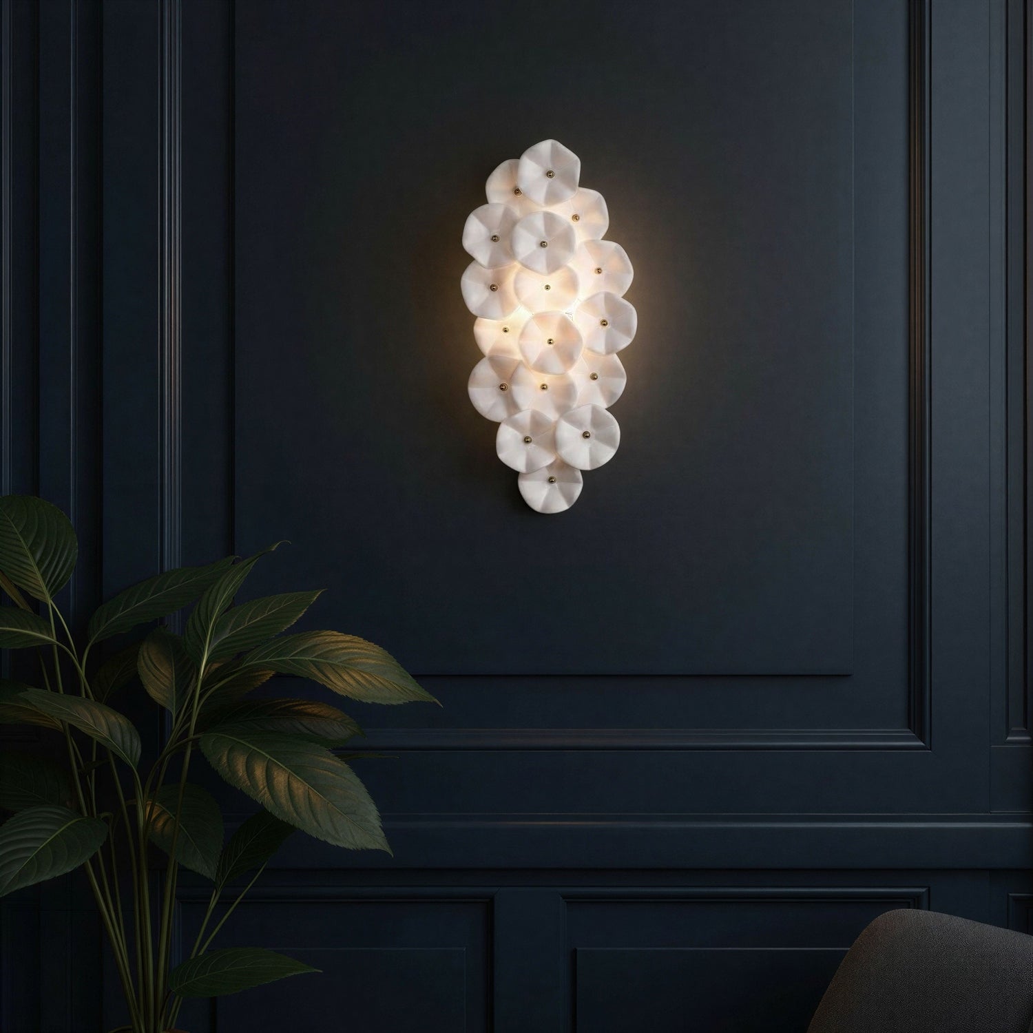 Crystorama - ESM-4001-AG-WH - Four Light Wall Sconce - Esme - Aged Brass