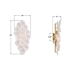 Crystorama - ESM-4001-AG-WH - Four Light Wall Sconce - Esme - Aged Brass