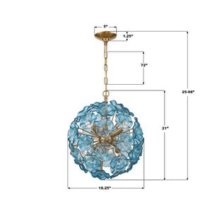 Crystorama - ESM-4005-AG-BL - Six Light Chandelier - Esme - Aged Brass