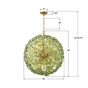 Crystorama - ESM-4009-AG-GR - 12 Light Chandelier - Esme - Aged Brass