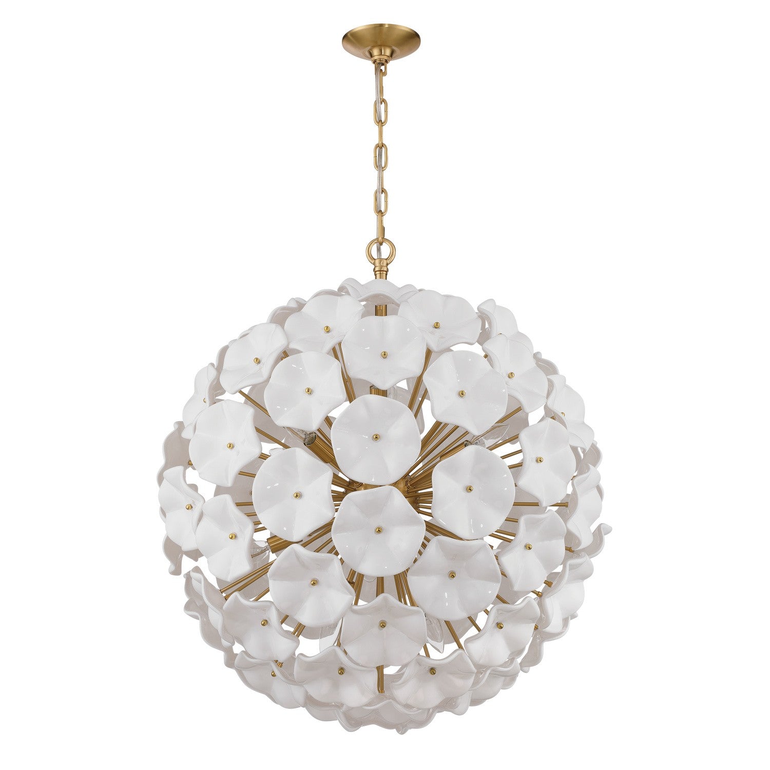 Crystorama - ESM-4009-AG-WH - 12 Light Chandelier - Esme - Aged Brass