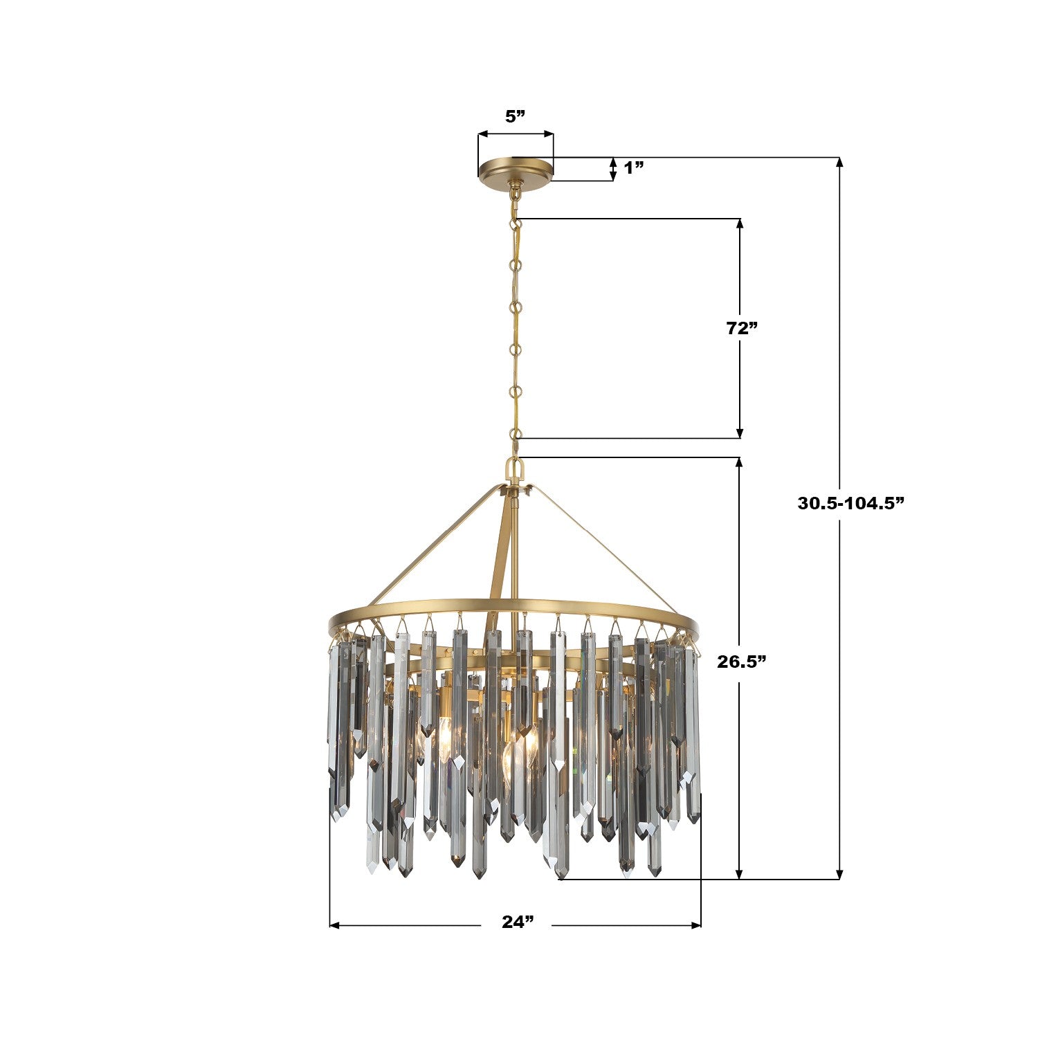 Crystorama - GEM-7004-MG-SS - Seven Light Chandelier - Gemma - Modern Gold