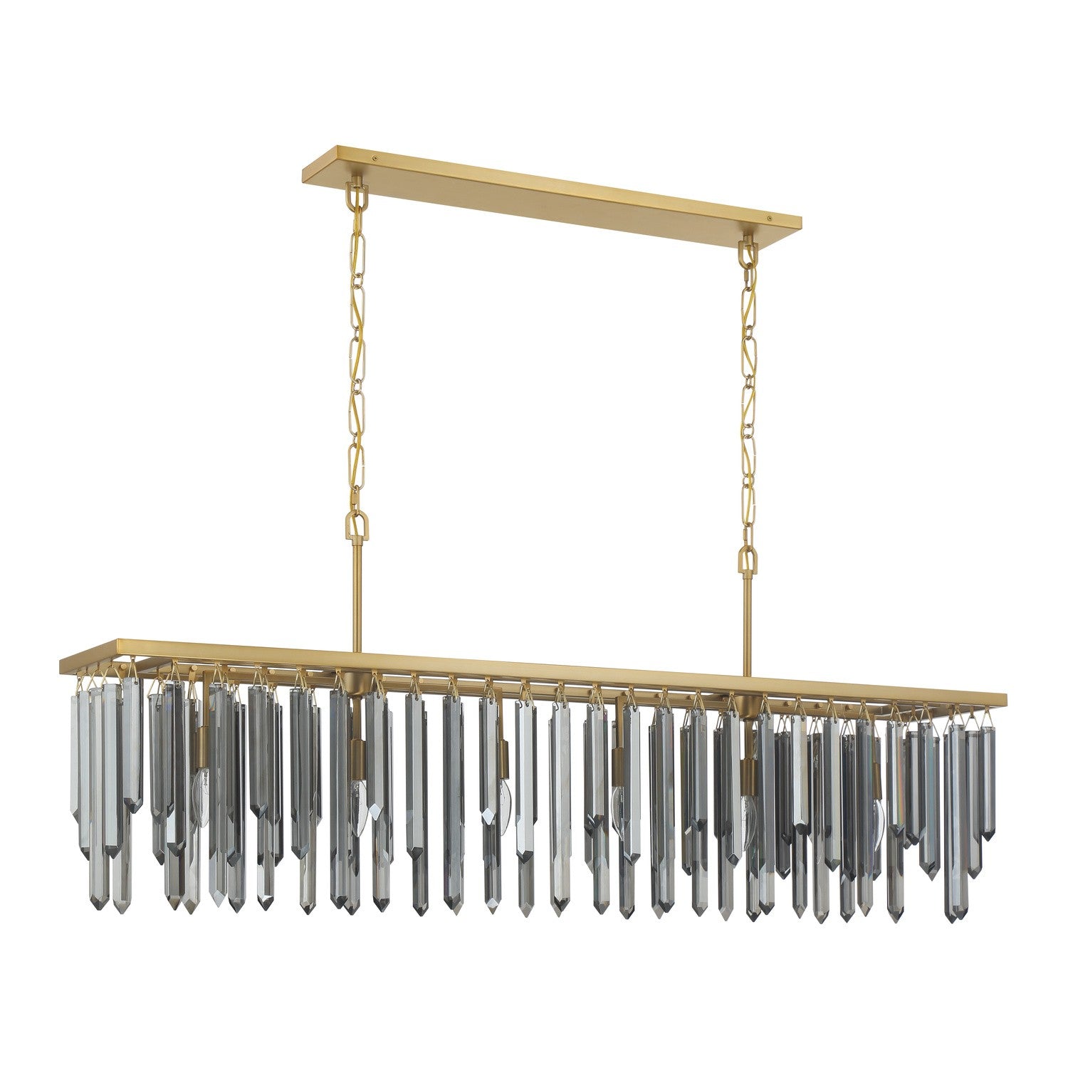 Crystorama - GEM-7007-MG-SS - Six Light Linear Chandelier - Gemma - Modern Gold