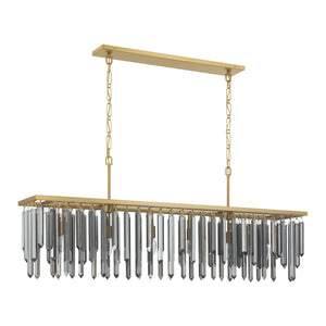 Crystorama - GEM-7007-MG-SS - Six Light Linear Chandelier - Gemma - Modern Gold