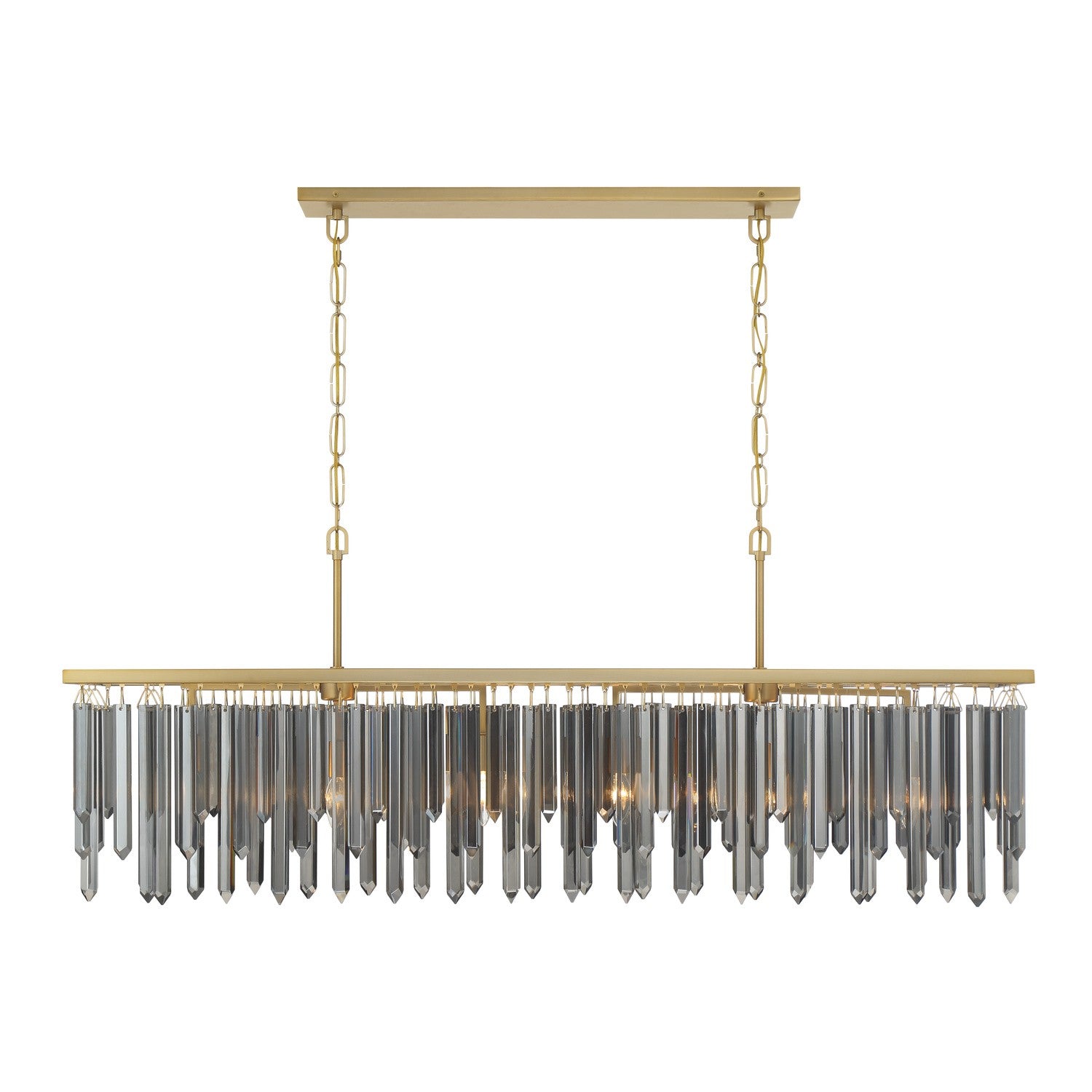 Crystorama - GEM-7007-MG-SS - Six Light Linear Chandelier - Gemma - Modern Gold