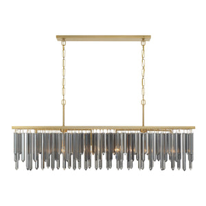 Crystorama - GEM-7007-MG-SS - Six Light Linear Chandelier - Gemma - Modern Gold
