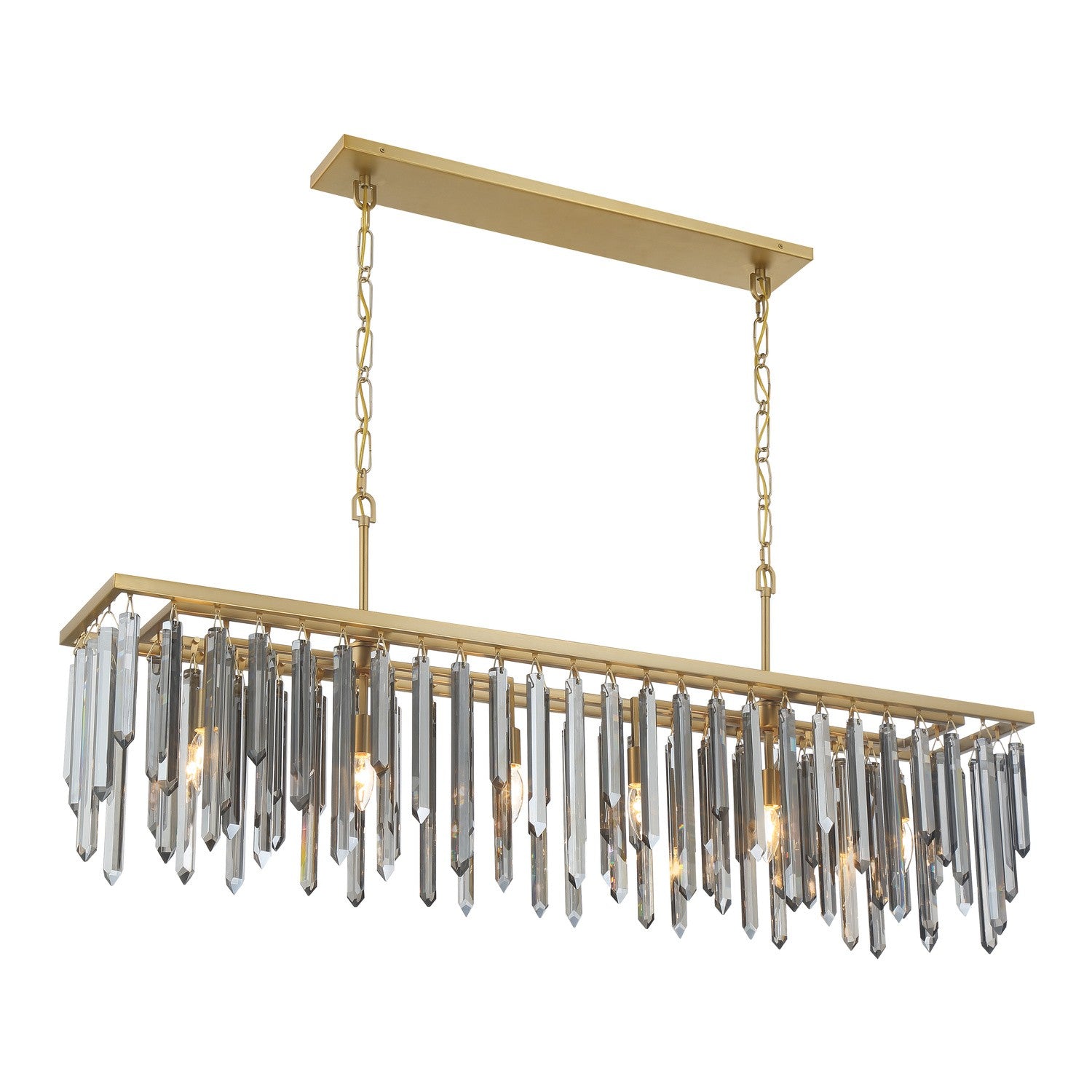 Crystorama - GEM-7007-MG-SS - Six Light Linear Chandelier - Gemma - Modern Gold