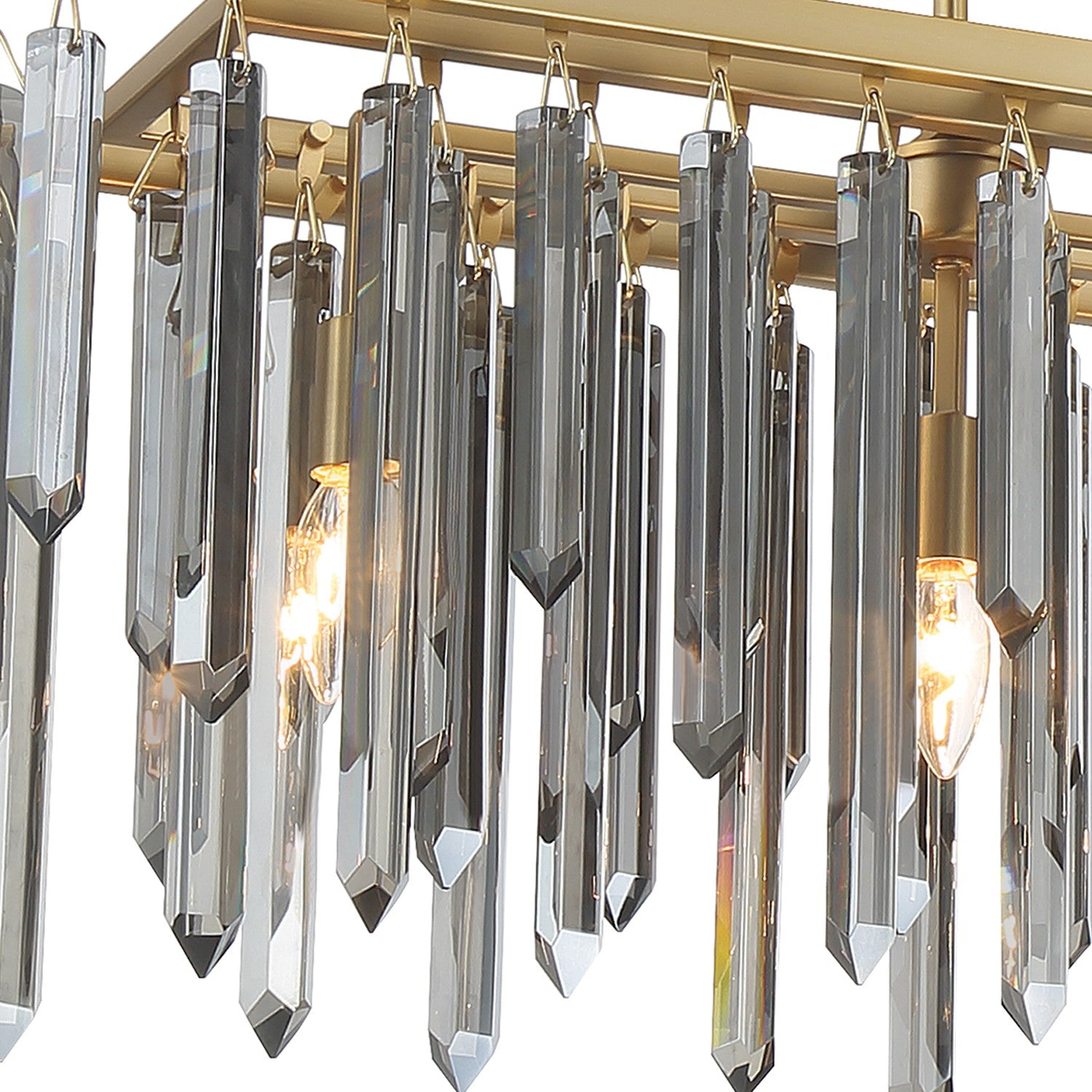 Crystorama - GEM-7007-MG-SS - Six Light Linear Chandelier - Gemma - Modern Gold