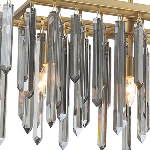 Crystorama - GEM-7007-MG-SS - Six Light Linear Chandelier - Gemma - Modern Gold