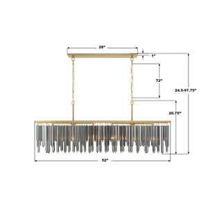 Crystorama - GEM-7007-MG-SS - Six Light Linear Chandelier - Gemma - Modern Gold