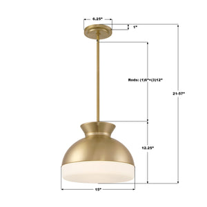 Crystorama - GID-4015-VG - Two Light Pendant - Gidget - Vibrant Gold