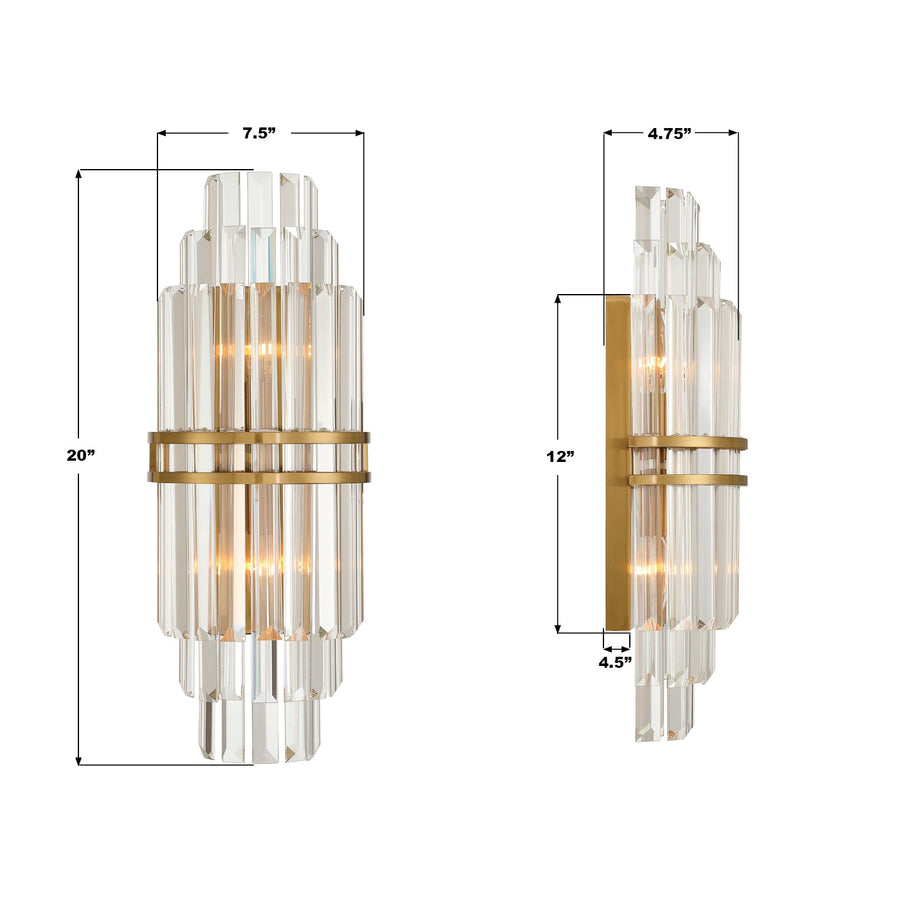 Crystorama - HAY-1411-AG - Two Light Wall Sconce - Hayes - Aged Brass