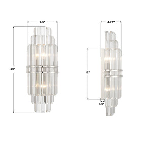 Crystorama - HAY-1411-PN - Two Light Wall Sconce - Hayes - Polished Nickel