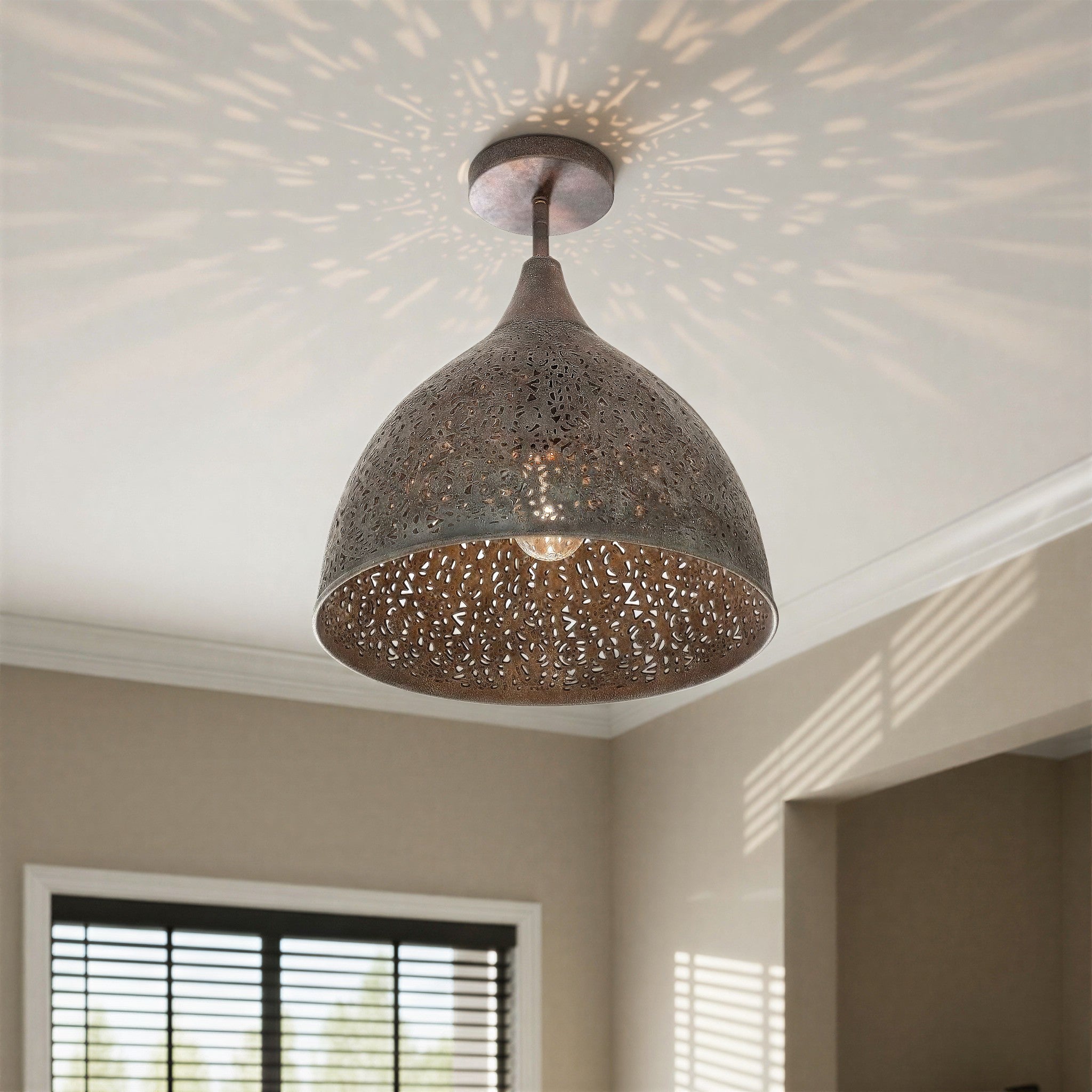 Crystorama - JAS-A5010-FB_CEILING - One Light Semi Flush Mount - Jasmine - Forged Bronze