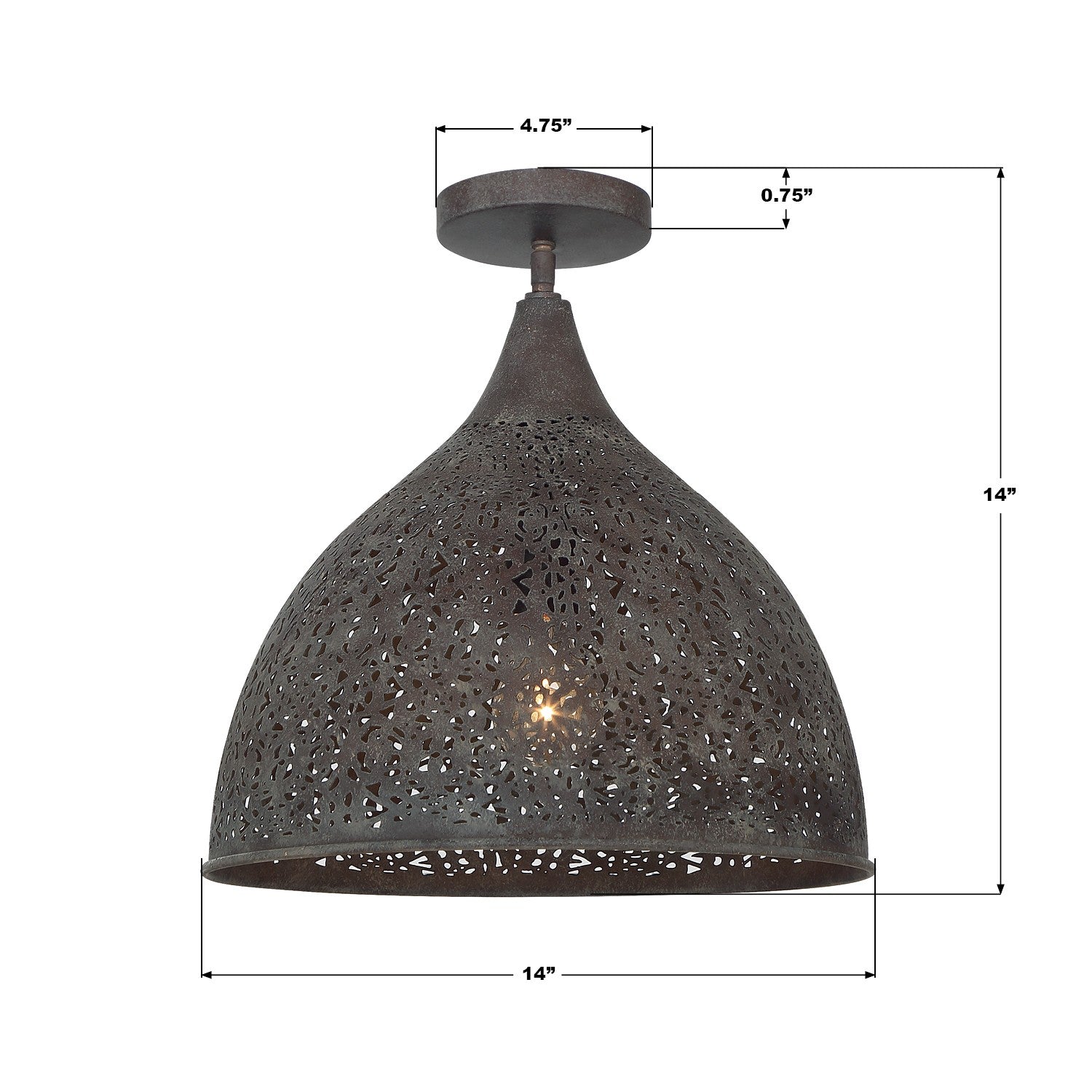 Crystorama - JAS-A5010-FB_CEILING - One Light Semi Flush Mount - Jasmine - Forged Bronze
