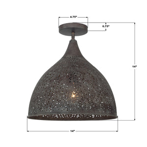 Crystorama - JAS-A5010-FB_CEILING - One Light Semi Flush Mount - Jasmine - Forged Bronze