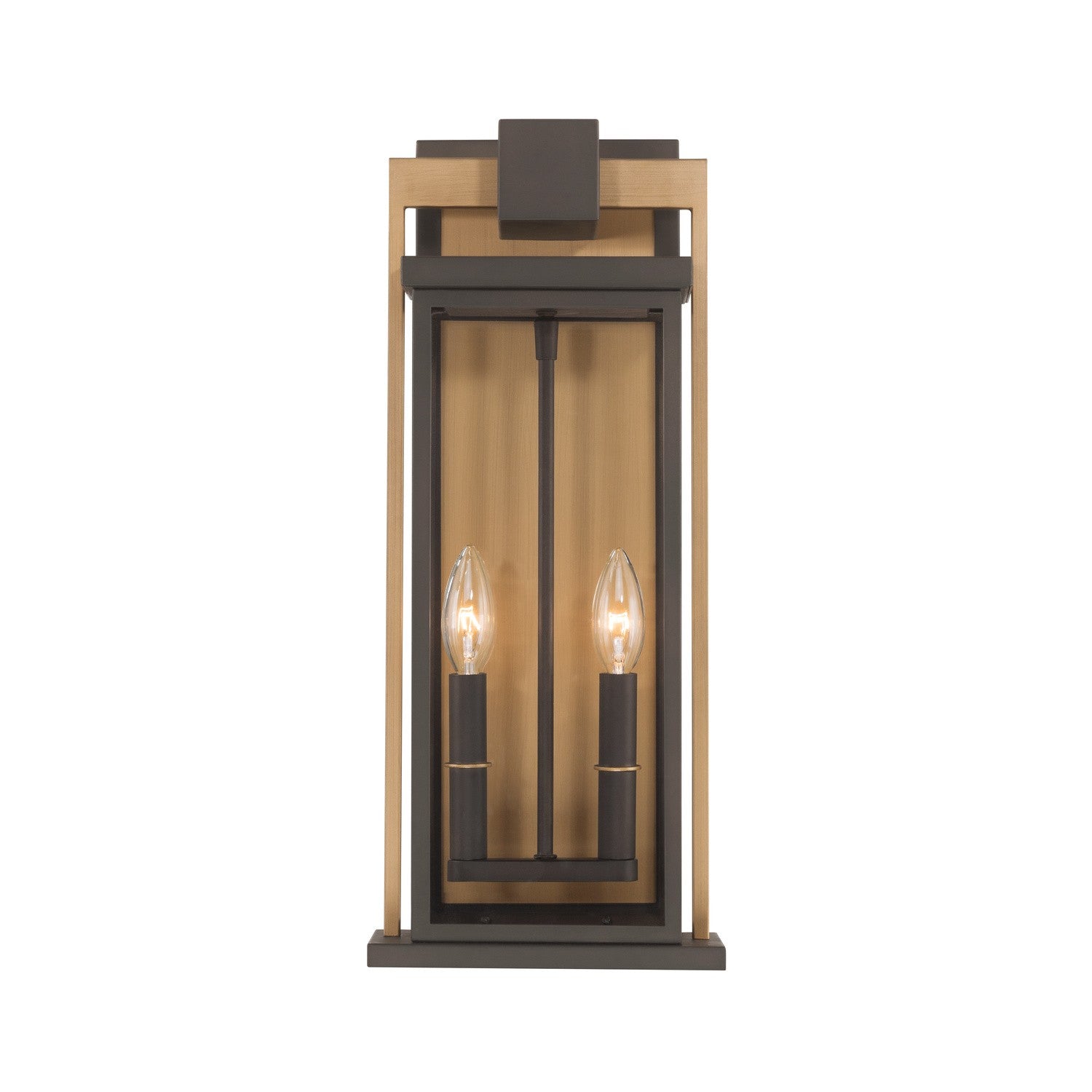Crystorama - LDL-902-TZ-TG - Two Light Outdoor Wall Sconce - Lendel - Twilight Bronze + Textured Gold