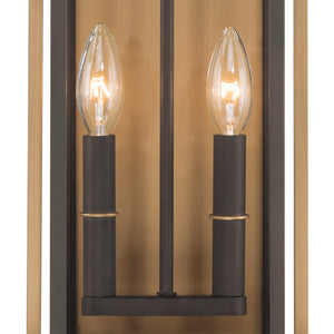 Crystorama - LDL-902-TZ-TG - Two Light Outdoor Wall Sconce - Lendel - Twilight Bronze + Textured Gold